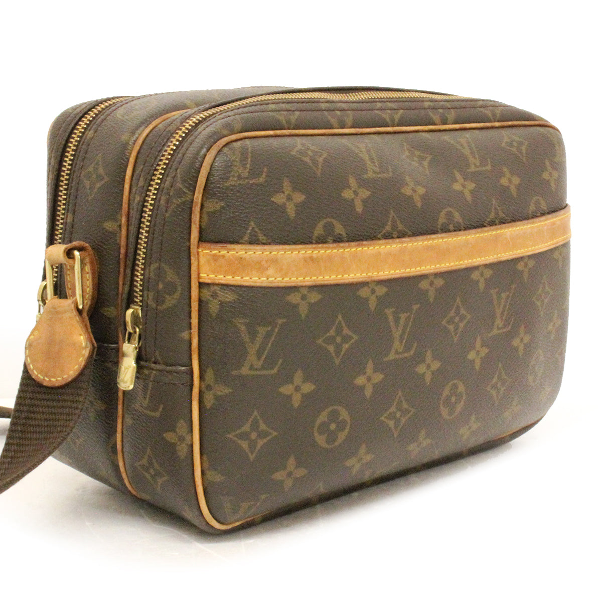 Louis Vuitton M45254 Reporter PM Shoulder Bag Monogram PVC Brown Pre-owned