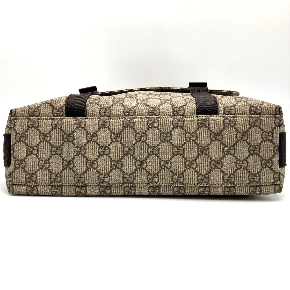 Gucci 122373 GG Supreme Messenger Shoulder Bag Brown Pre-owned