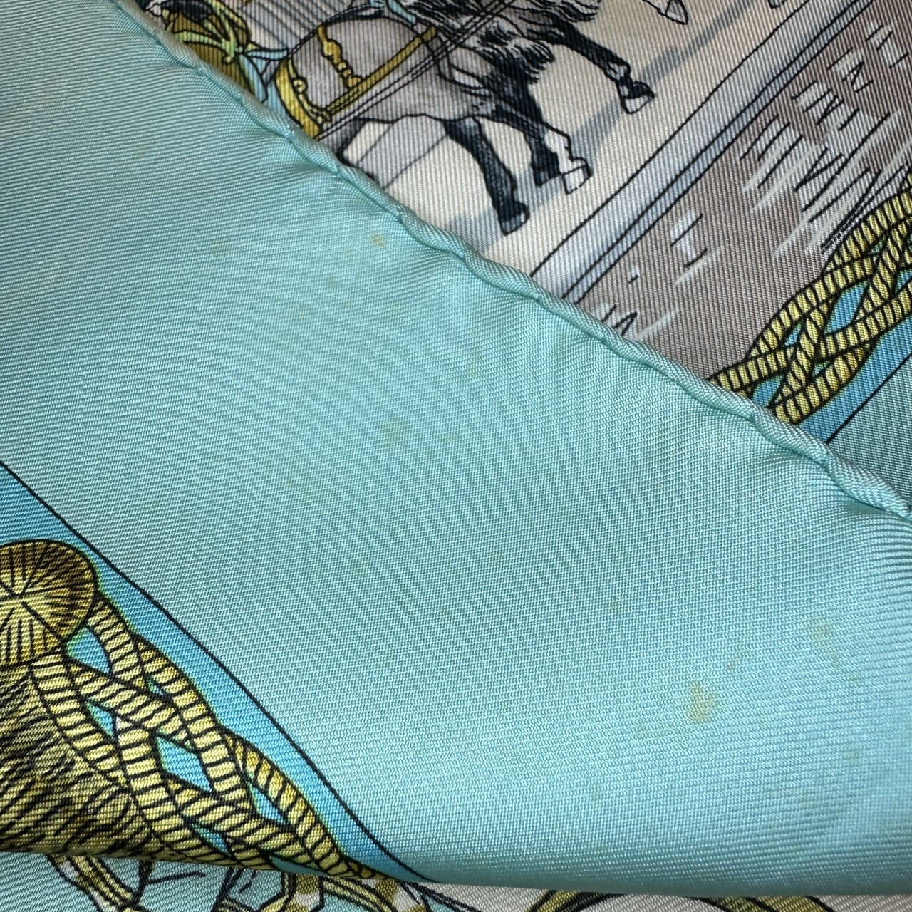 Hermès Carré 90 Grands Attelages Scarf Silk Green Pre-owned