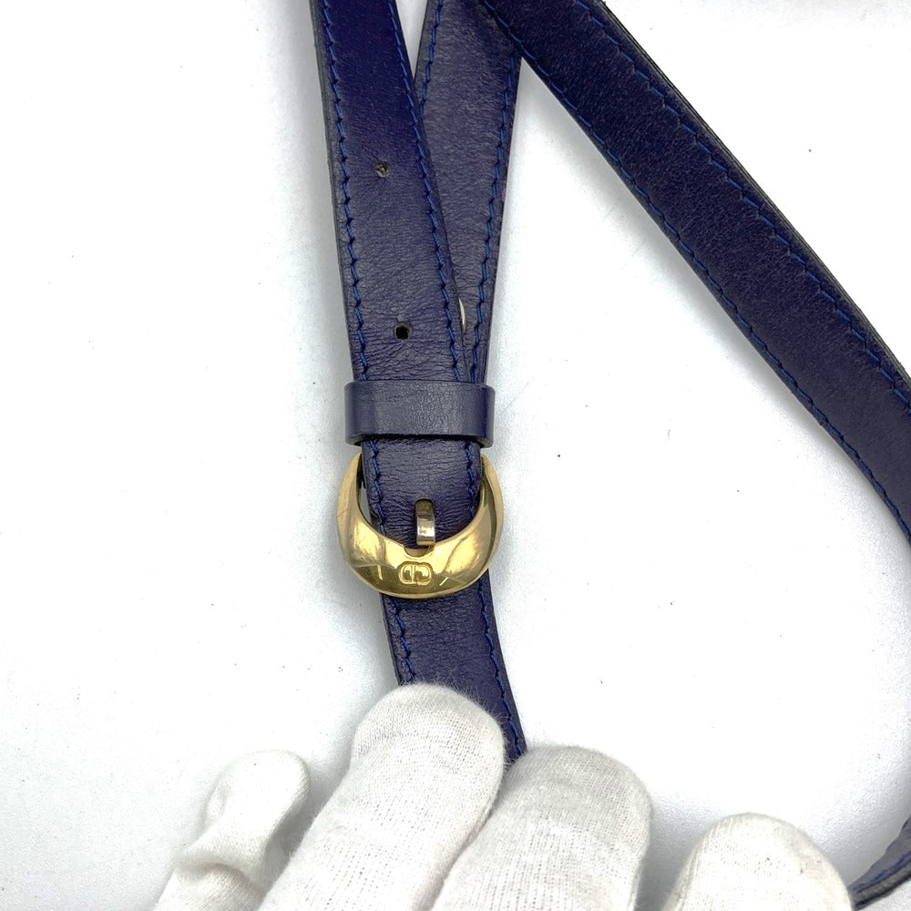 Christian Dior Shoulder Bag/Pouch Leather Navy Pre-owned