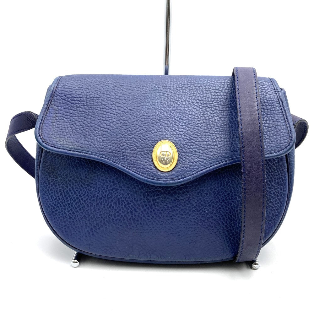 Christian Dior Shoulder Bag/Pouch Leather Navy Pre-owned