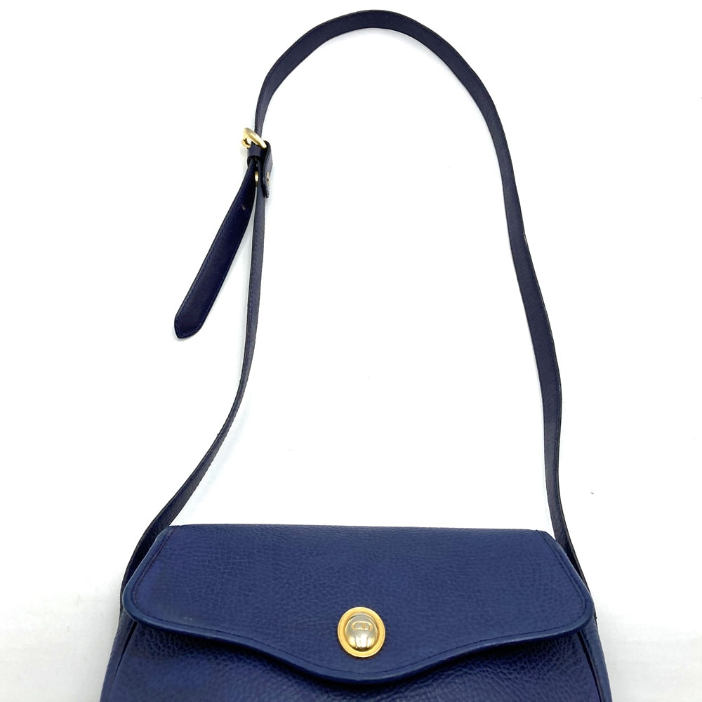 Christian Dior Shoulder Bag/Pouch Leather Navy Pre-owned