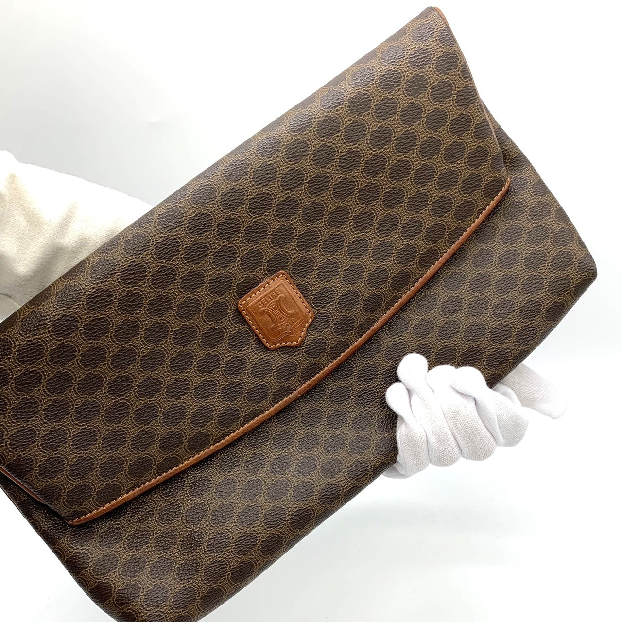 Celine Macadam Clutch Bag/Pouch PVC Brown Pre-owned
