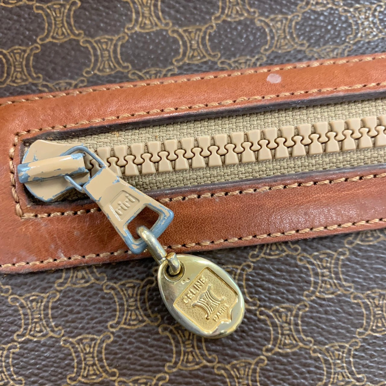 Celine Macadam Clutch Bag/Pouch PVC Brown Pre-owned