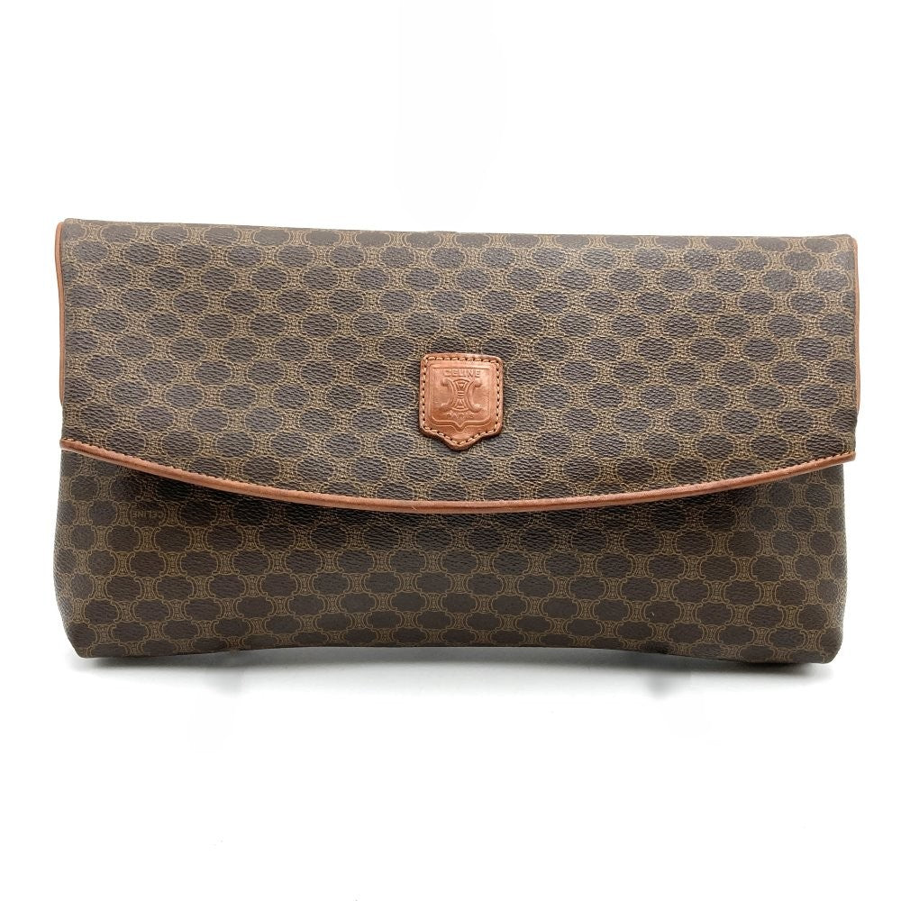Celine Macadam Clutch Bag/Pouch PVC Brown Pre-owned