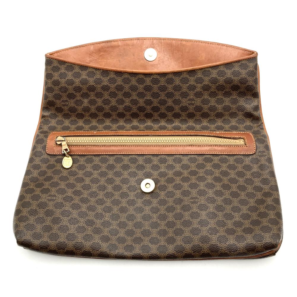 Celine Macadam Clutch Bag/Pouch PVC Brown Pre-owned