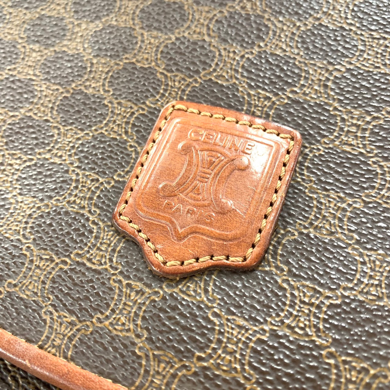 Celine Macadam Clutch Bag/Pouch PVC Brown Pre-owned