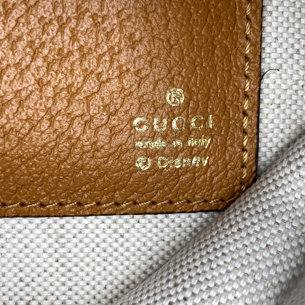 Gucci 602552 Disney Mickey Mouse Clutch Bag GG Supreme Beige Pre-owned