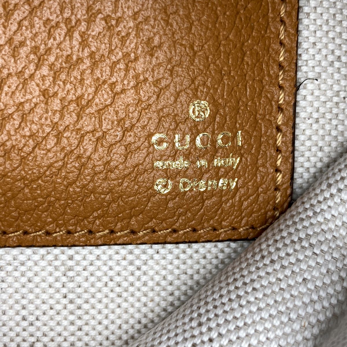 Gucci 602552 Disney Mickey Mouse Clutch Bag GG Supreme Beige Pre-owned