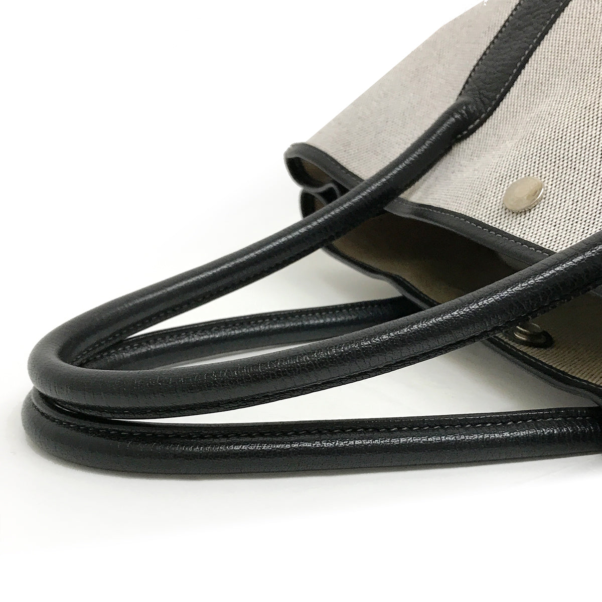 Hermès Garden Party PM Tote Bag/Shoulder Bag Toile H/Leather Gray/Black Pre-owned