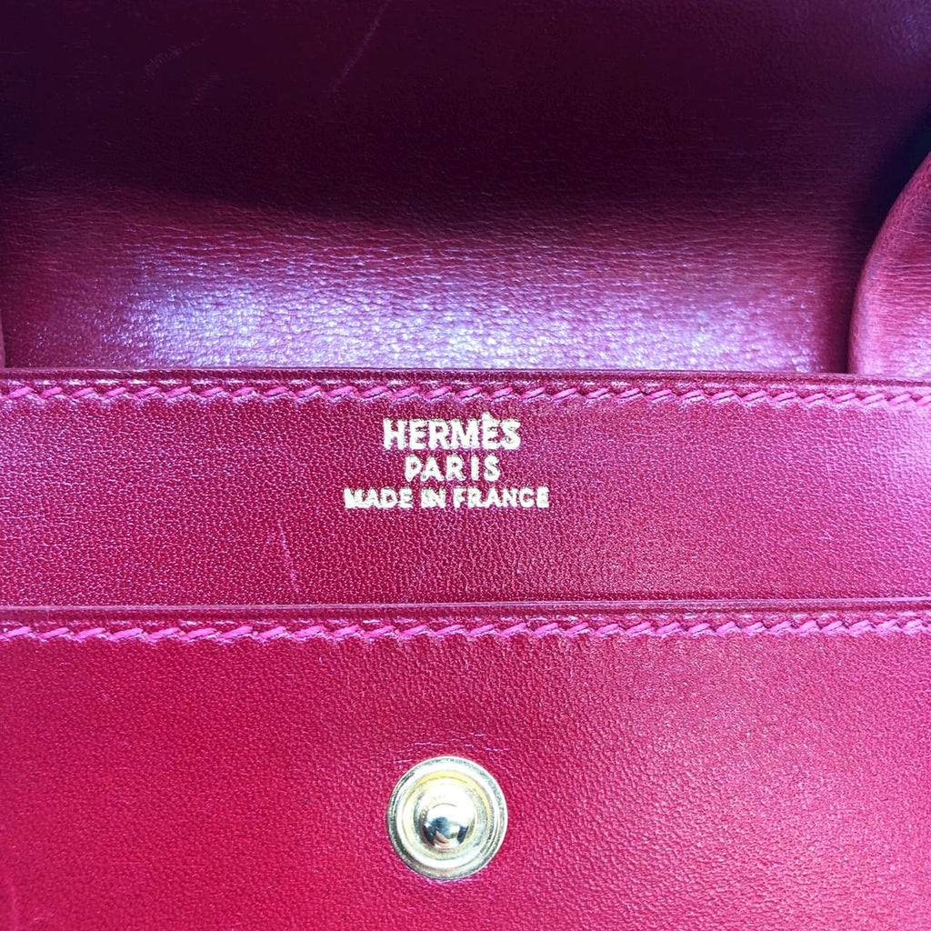 Hermès Sellier Coin Case/Card Case Leather Red Pre-owned
