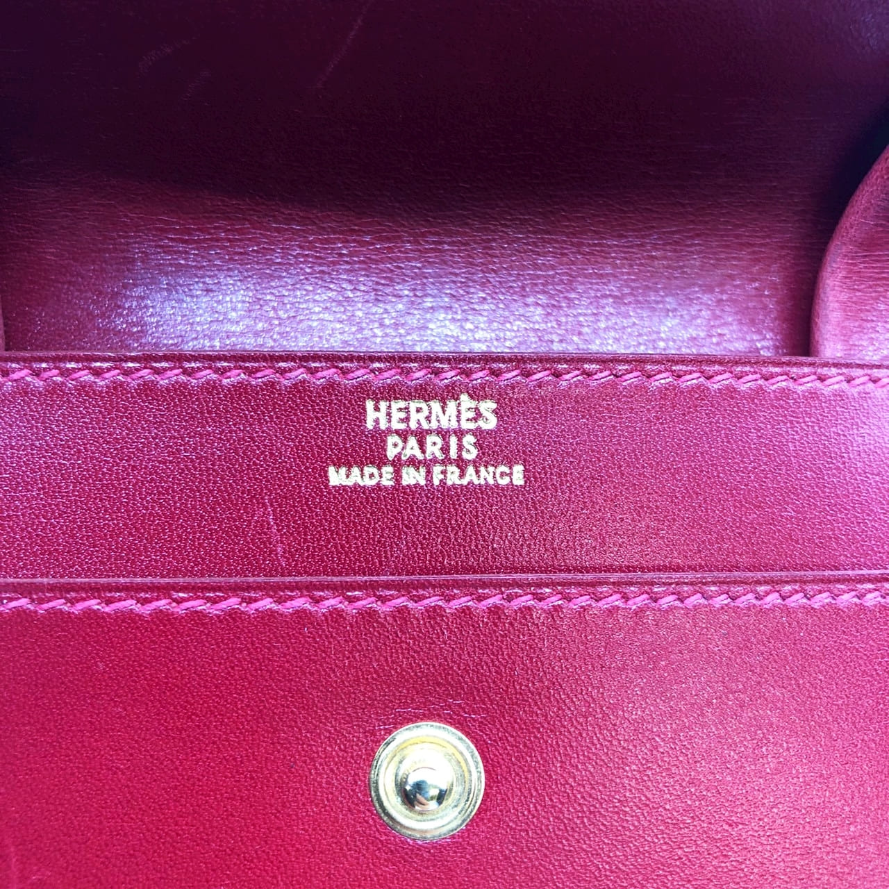 Hermès Sellier Coin Case/Card Case Leather Red Pre-owned