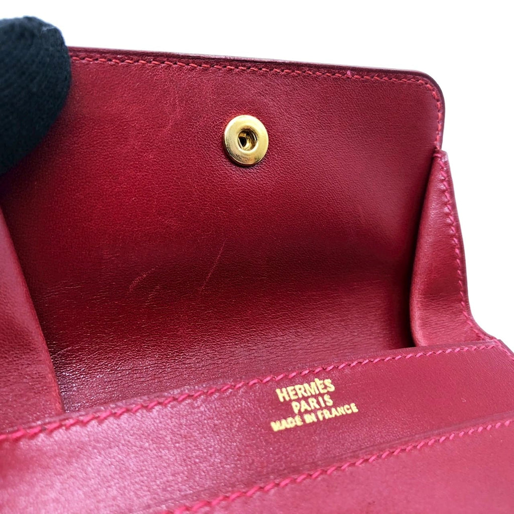 Hermès Sellier Coin Case/Card Case Leather Red Pre-owned
