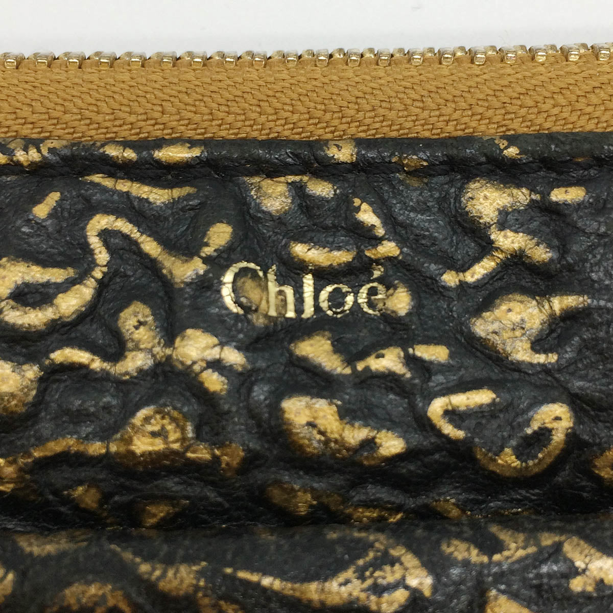 Chloé Lily Long Wallet Leather Black/Gold Pre-owned