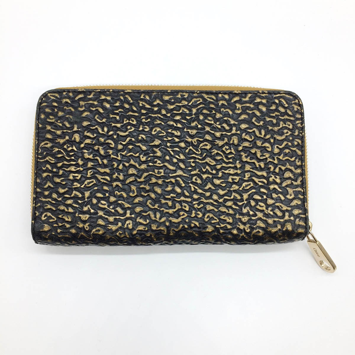 Chloé Lily Long Wallet Leather Black/Gold Pre-owned
