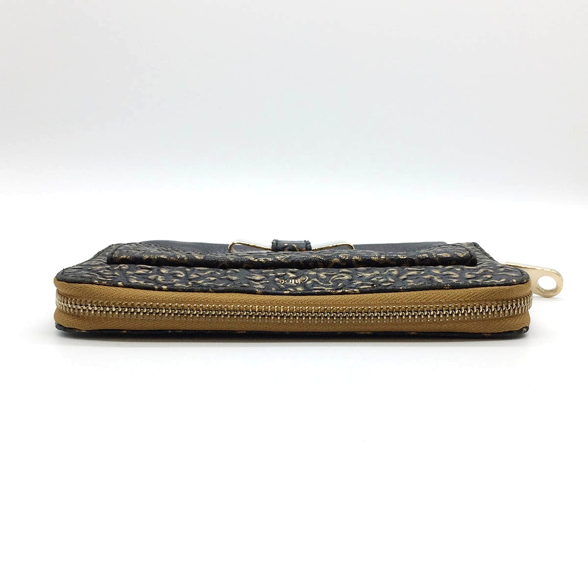 Chloé Lily Long Wallet Leather Black/Gold Pre-owned