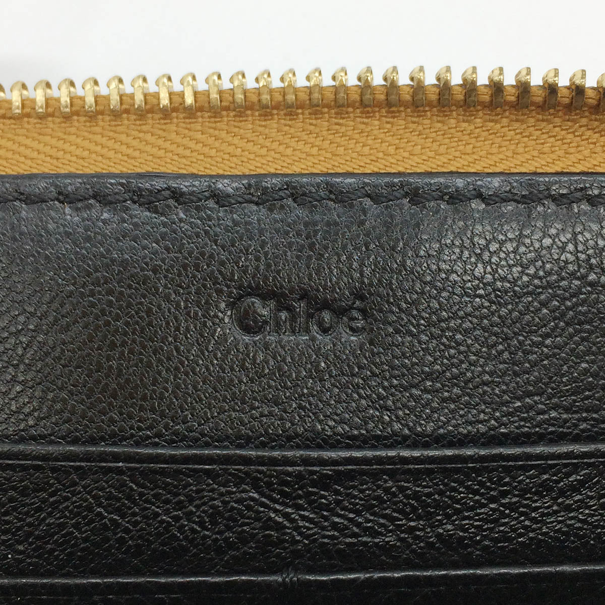Chloé Lily Long Wallet Leather Black/Gold Pre-owned