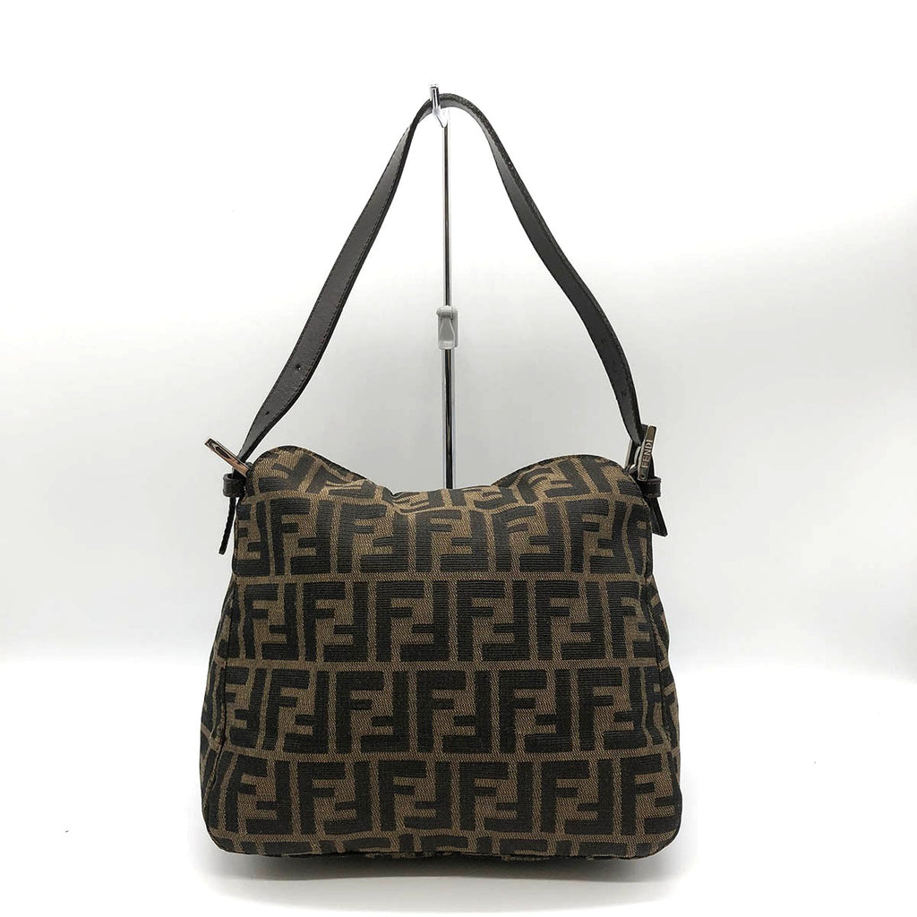 Fendi Mamma Bucket Shoulder Bag Nylon Canvas Brown Pre-owned