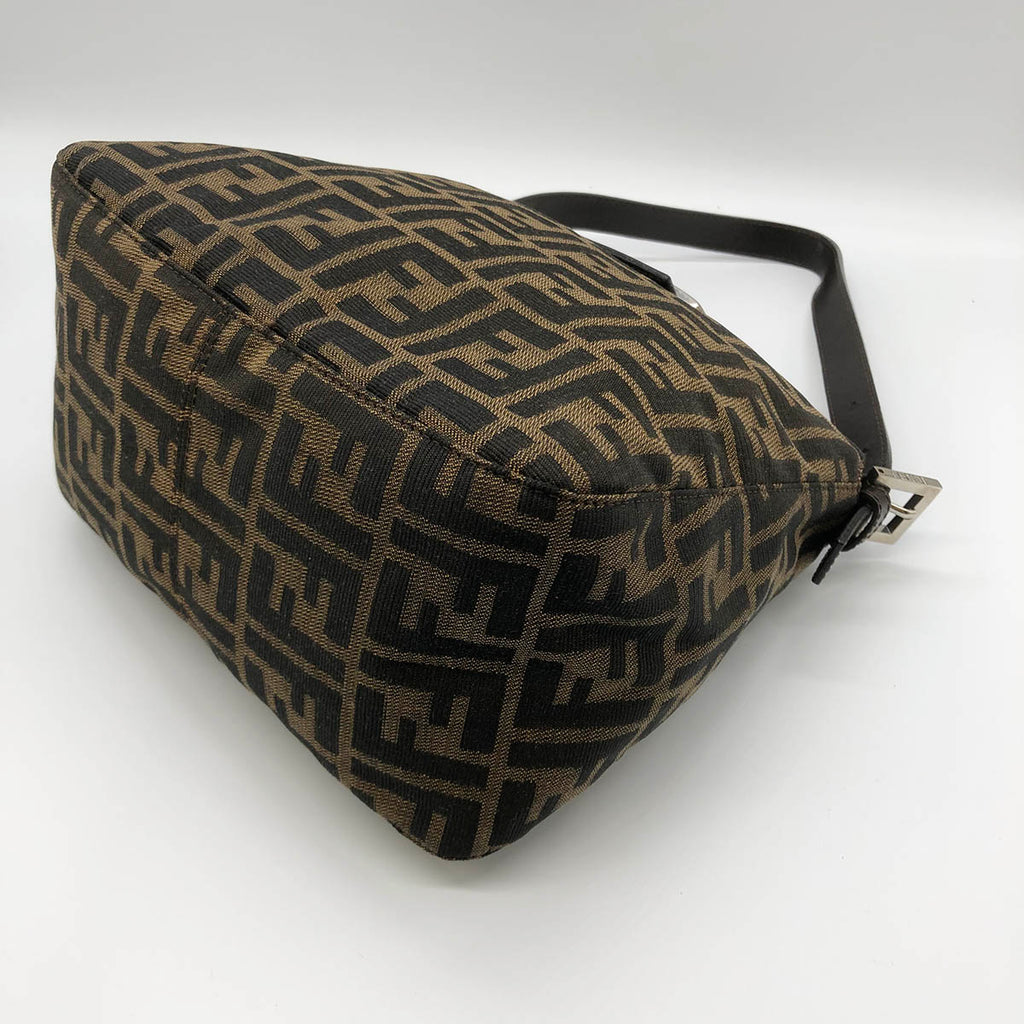 Fendi Mamma Bucket Shoulder Bag Nylon Canvas Brown Pre-owned