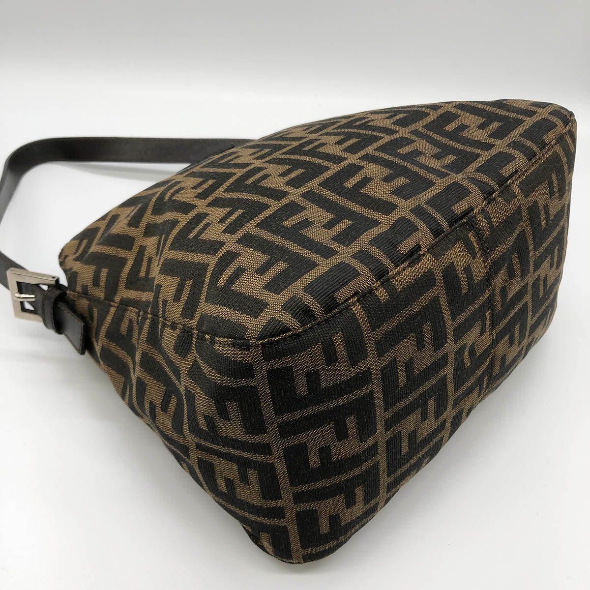 Fendi Mamma Bucket Shoulder Bag Nylon Canvas Brown Pre-owned