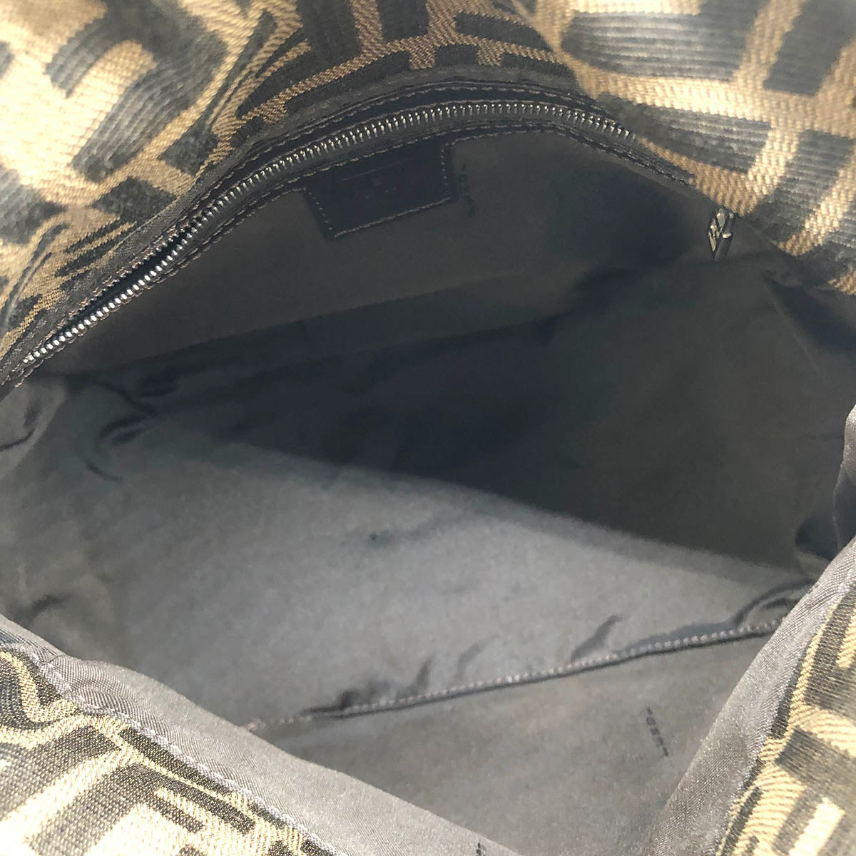 Fendi Mamma Bucket Shoulder Bag Nylon Canvas Brown Pre-owned