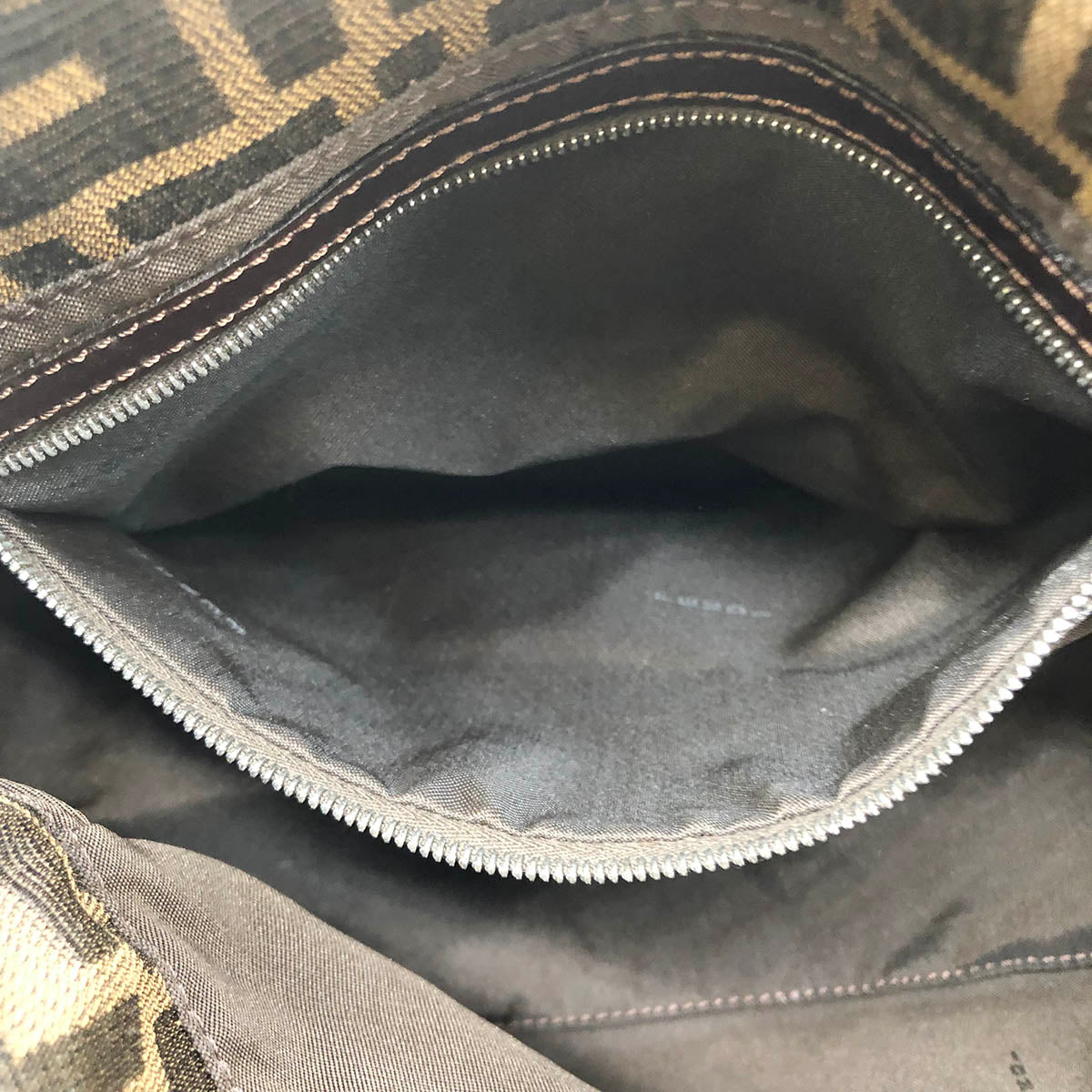 Fendi Mamma Bucket Shoulder Bag Nylon Canvas Brown Pre-owned