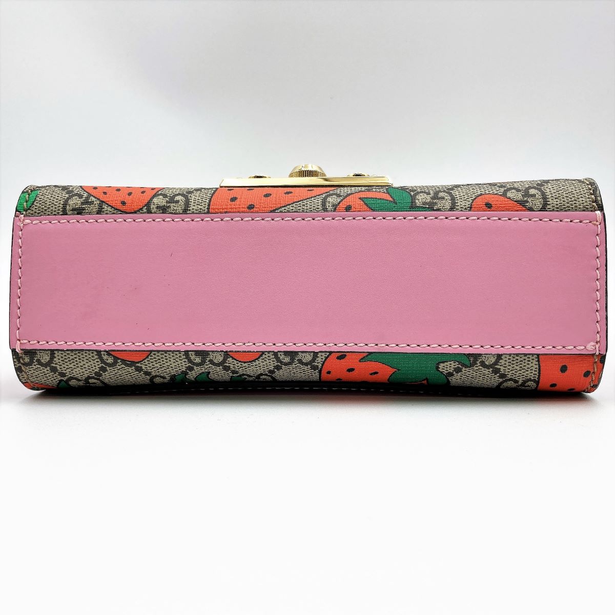Gucci 409487 Strawberry Pattern Shoulder Bag GG Supreme Red/Pink Pre-owned