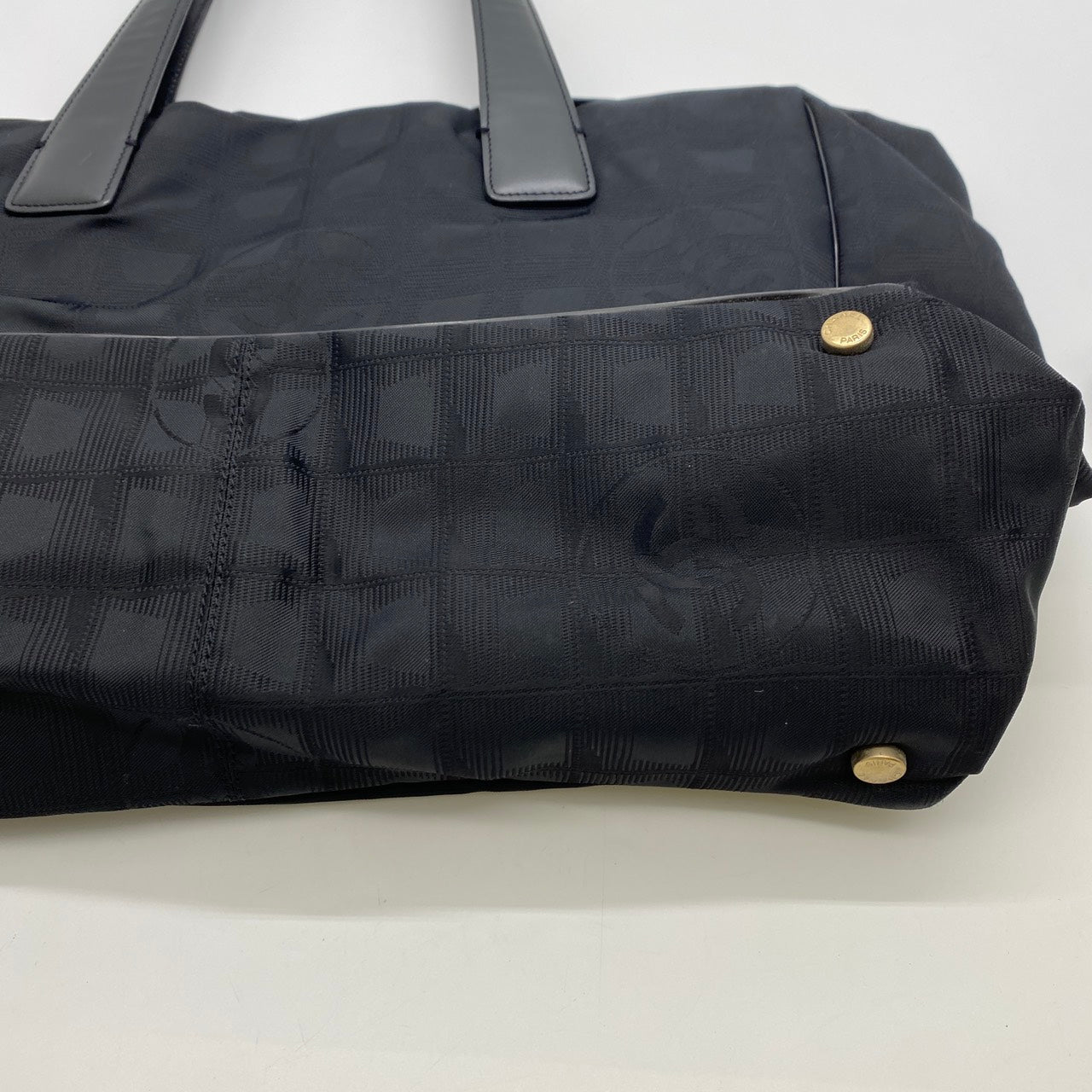 CHANEL Chanel Handbag Tote Bag New Travel Line MM Nylon Canvas Black Women's Men's Vintage PRE-OWNED Fashion
