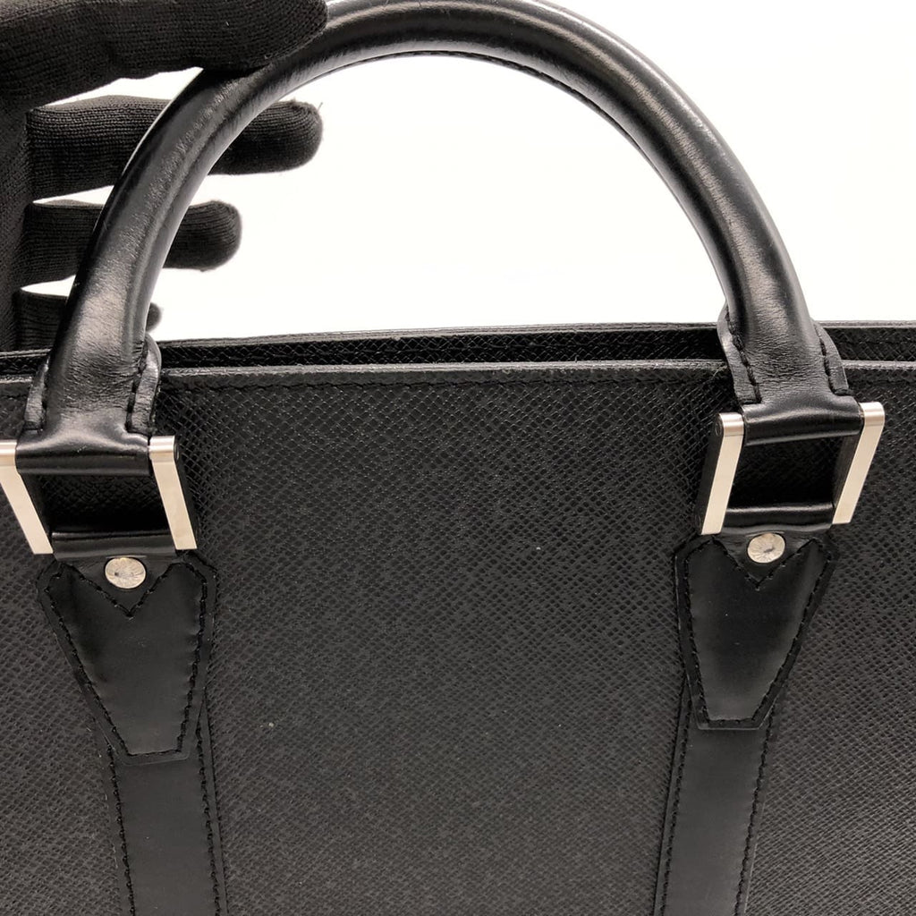 Louis Vuitton M30052 Porte Document Rosan Business Bag/Briefcase Taiga Leather Black Pre-owned