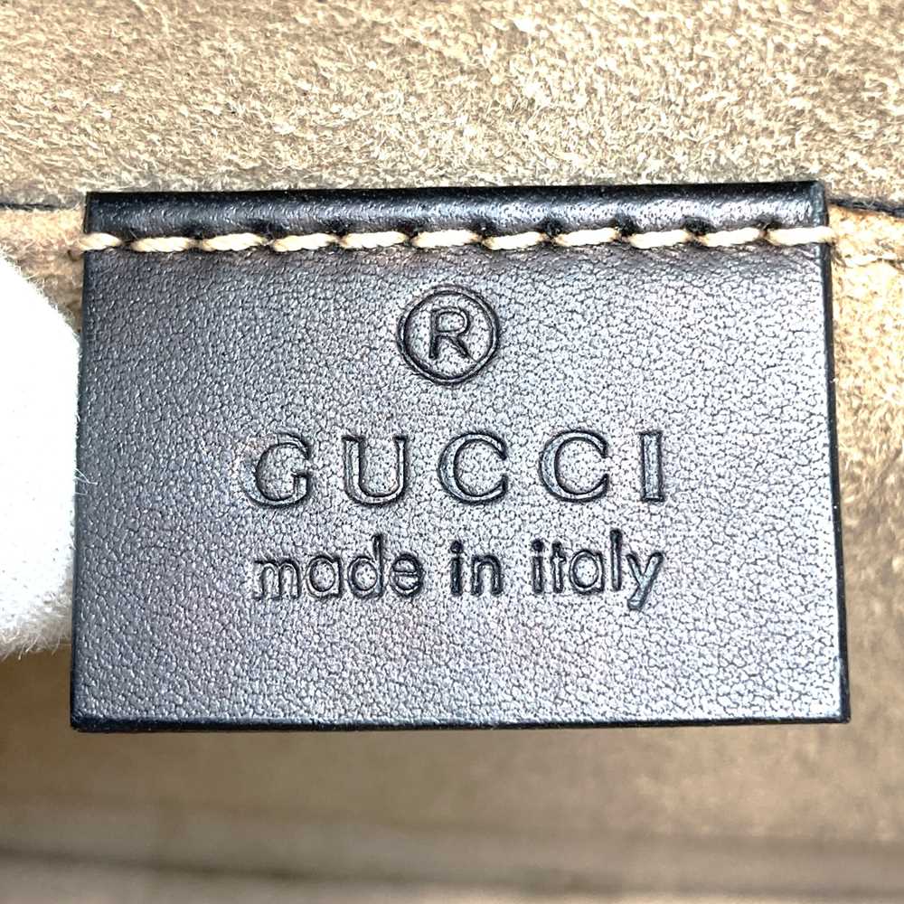 GUCCI 470270 Sylvie Shoulder Bag, Sherry Line Chain, Leather, Black, Women's PRE-OWNED
