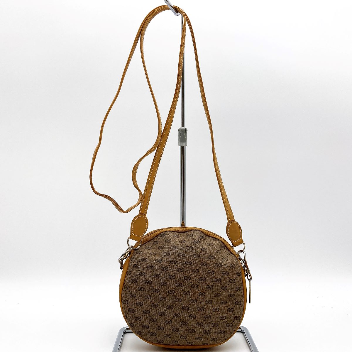 Gucci 007-400 Micro GG Shoulder Bag PVC Beige Pre-owned
