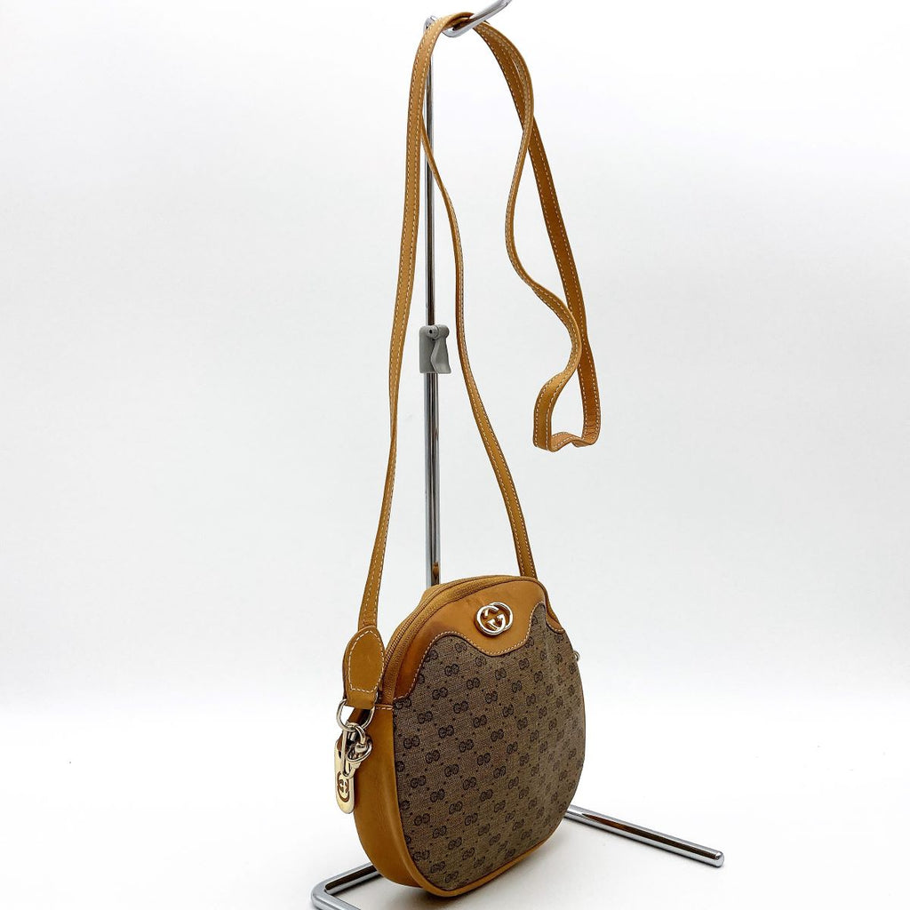 Gucci 007-400 Micro GG Shoulder Bag PVC Beige Pre-owned