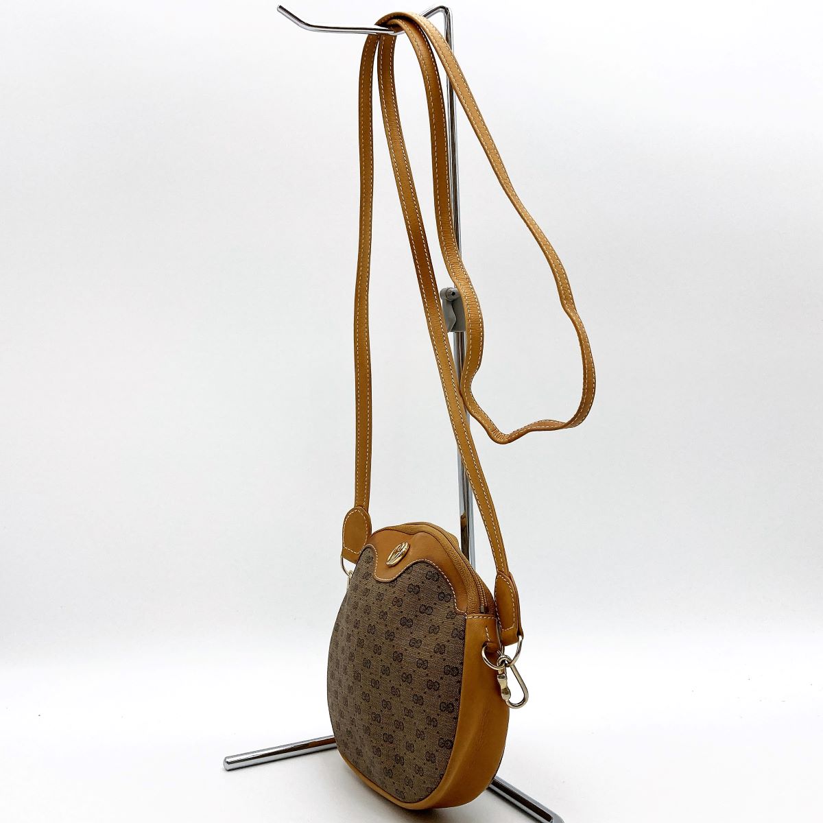 Gucci 007-400 Micro GG Shoulder Bag PVC Beige Pre-owned