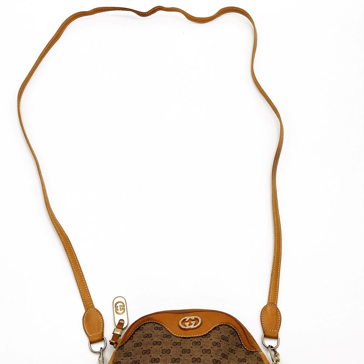 Gucci 007-400 Micro GG Shoulder Bag PVC Beige Pre-owned