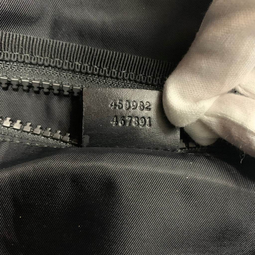 Gucci 450982 Embroidered Backpack/Daypack Nylon Black Pre-owned
