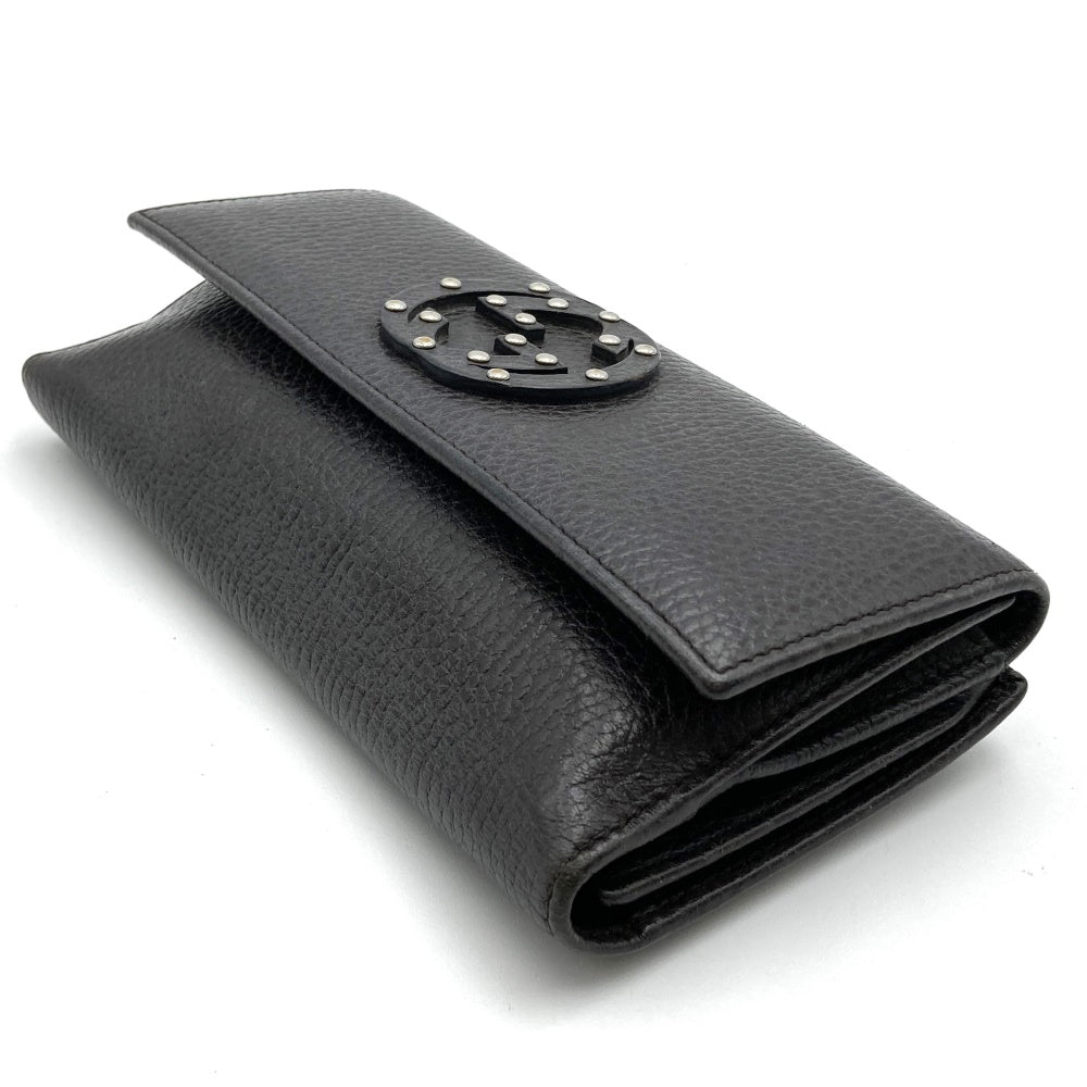 Gucci 231843 Interlocking G Long Wallet Leather Brown Pre-owned