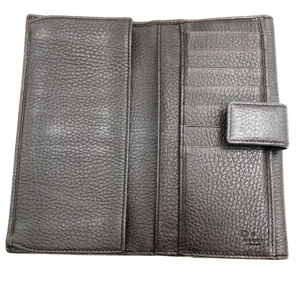 Gucci 231843 Interlocking G Long Wallet Leather Brown Pre-owned