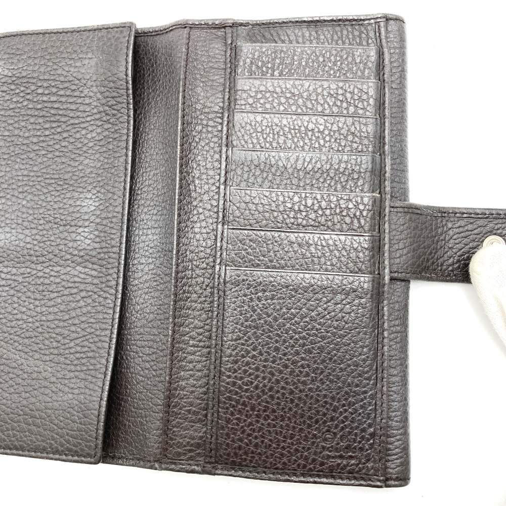 Gucci 231843 Interlocking G Long Wallet Leather Brown Pre-owned