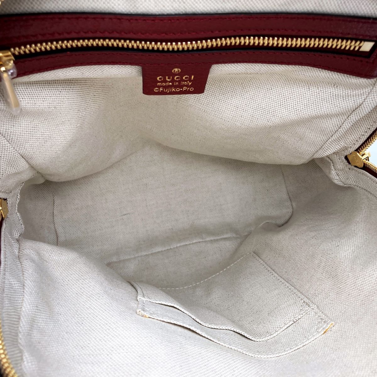 Gucci 647816 Doraemon Mini Backpack GG Supreme PVC/Leather Brown/Red Pre-owned