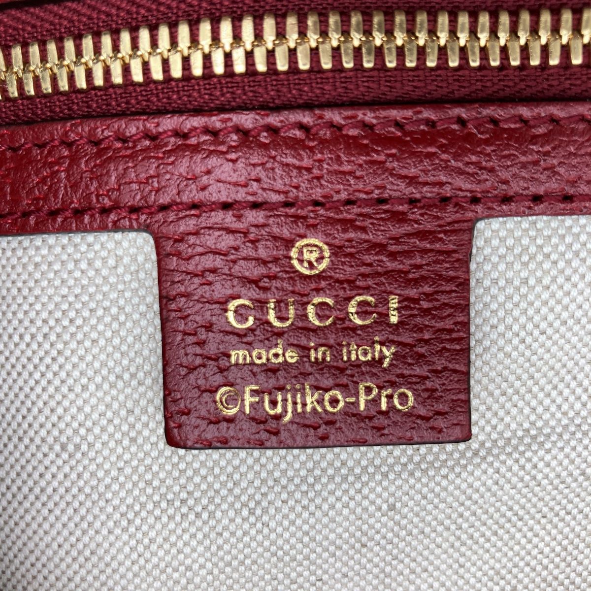 Gucci 647816 Doraemon Mini Backpack GG Supreme PVC/Leather Brown/Red Pre-owned