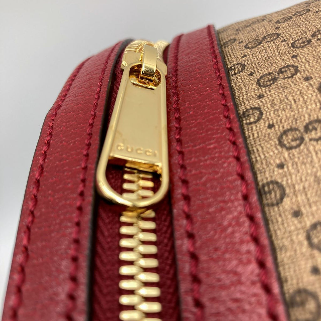 Gucci 647816 Doraemon Mini Backpack GG Supreme PVC/Leather Brown/Red Pre-owned