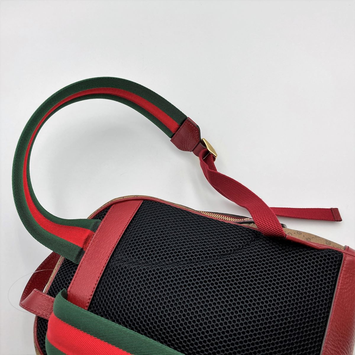 Gucci 647816 Doraemon Mini Backpack GG Supreme PVC/Leather Brown/Red Pre-owned