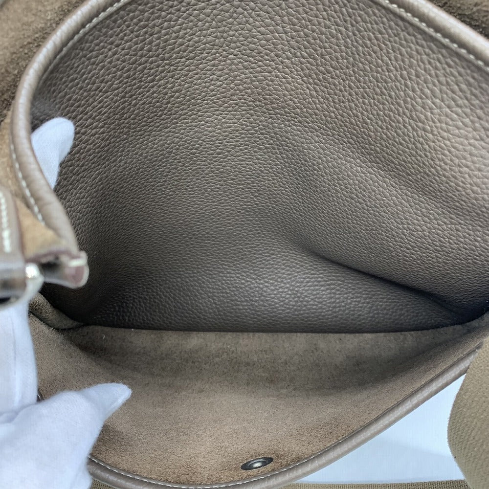 HERMES Evelyne III Evelyne 3 PM Shoulder Bag, Sophisticated, Taurillon Clemence Leather, Elegant, Etoupe Greige PRE-OWNED