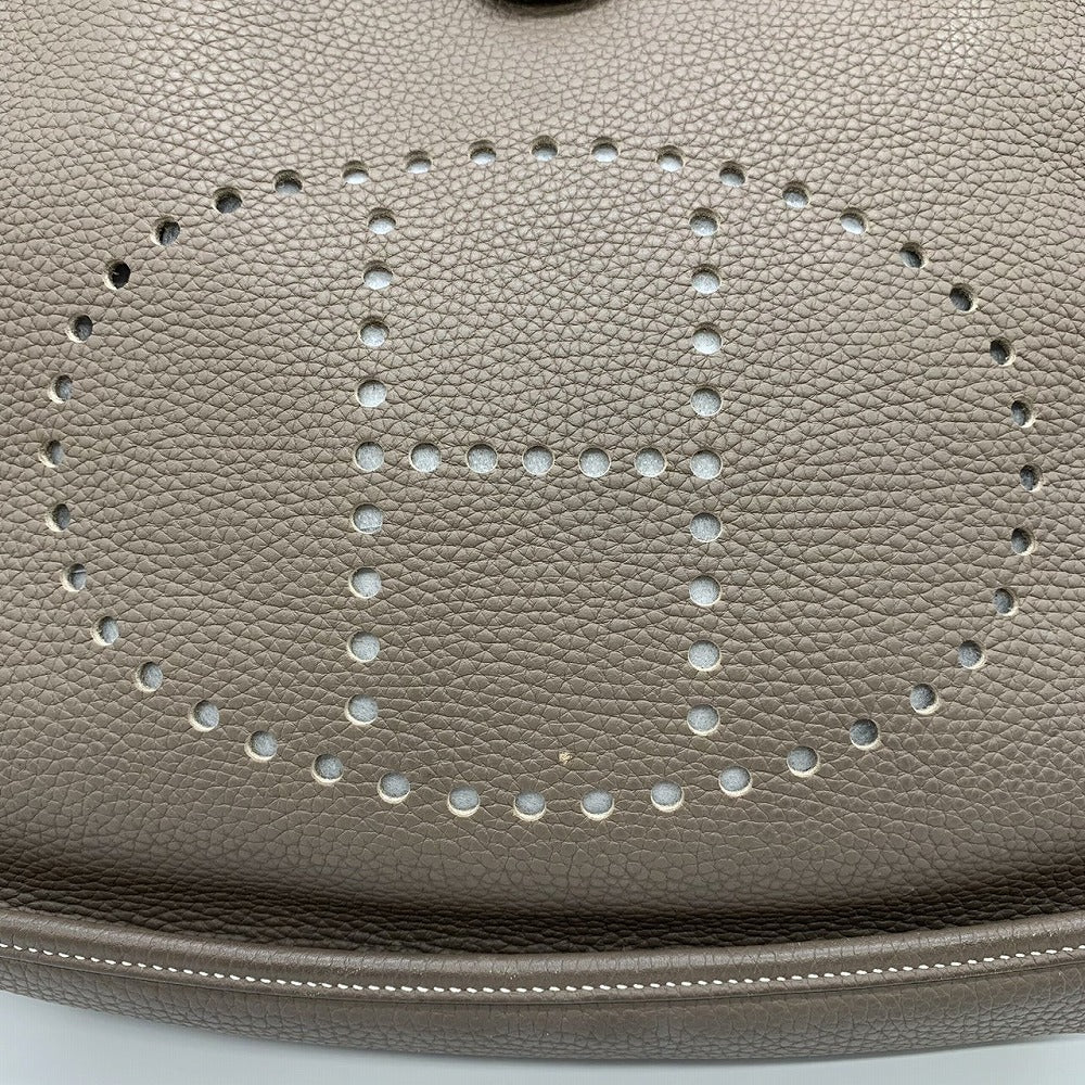 HERMES Evelyne III Evelyne 3 PM Shoulder Bag, Sophisticated, Taurillon Clemence Leather, Elegant, Etoupe Greige PRE-OWNED