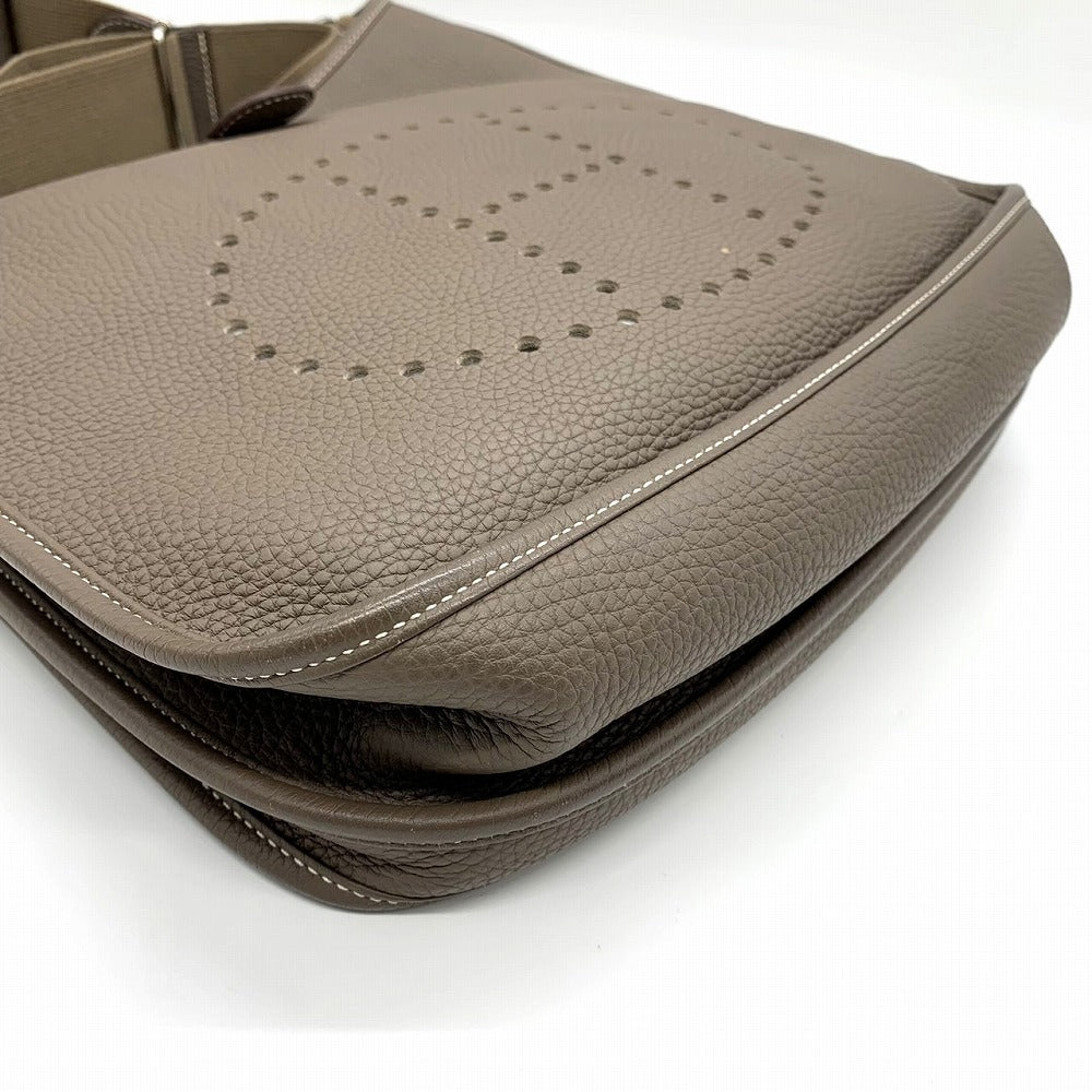 HERMES Evelyne III Evelyne 3 PM Shoulder Bag, Sophisticated, Taurillon Clemence Leather, Elegant, Etoupe Greige PRE-OWNED