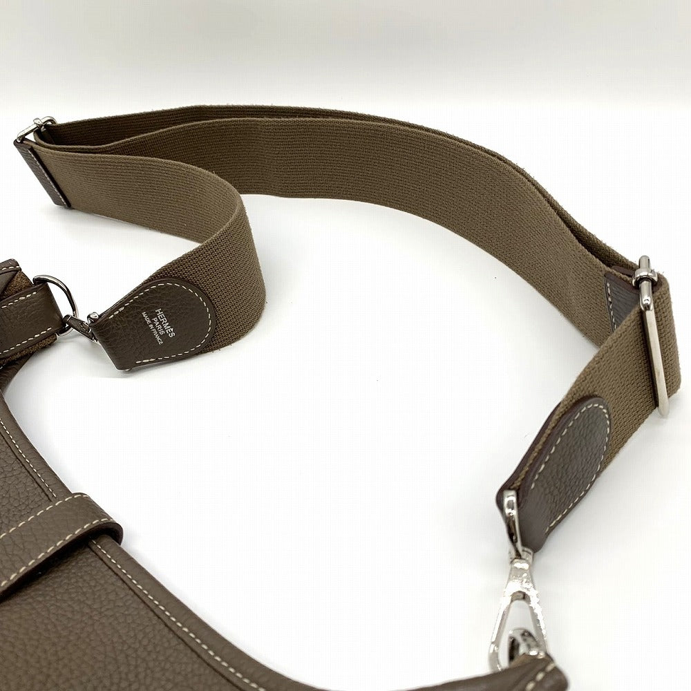 HERMES Evelyne III Evelyne 3 PM Shoulder Bag, Sophisticated, Taurillon Clemence Leather, Elegant, Etoupe Greige PRE-OWNED