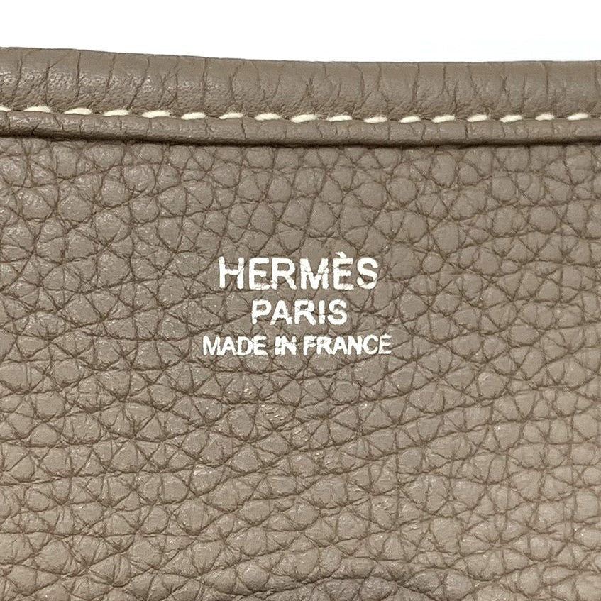 HERMES Evelyne III Evelyne 3 PM Shoulder Bag, Sophisticated, Taurillon Clemence Leather, Elegant, Etoupe Greige PRE-OWNED