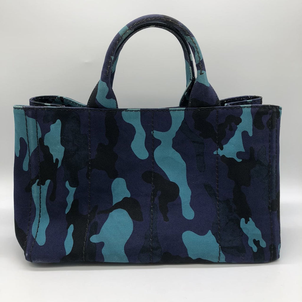 Prada Canapa Tote Bag/Handbag Camouflage Canvas Blue Pre-owned