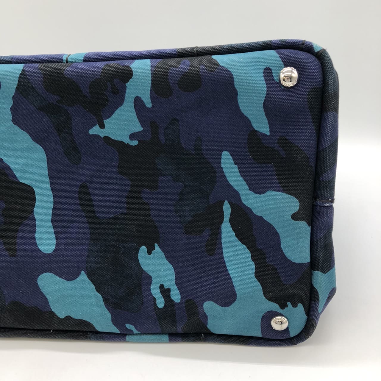 Prada Canapa Tote Bag/Handbag Camouflage Canvas Blue Pre-owned