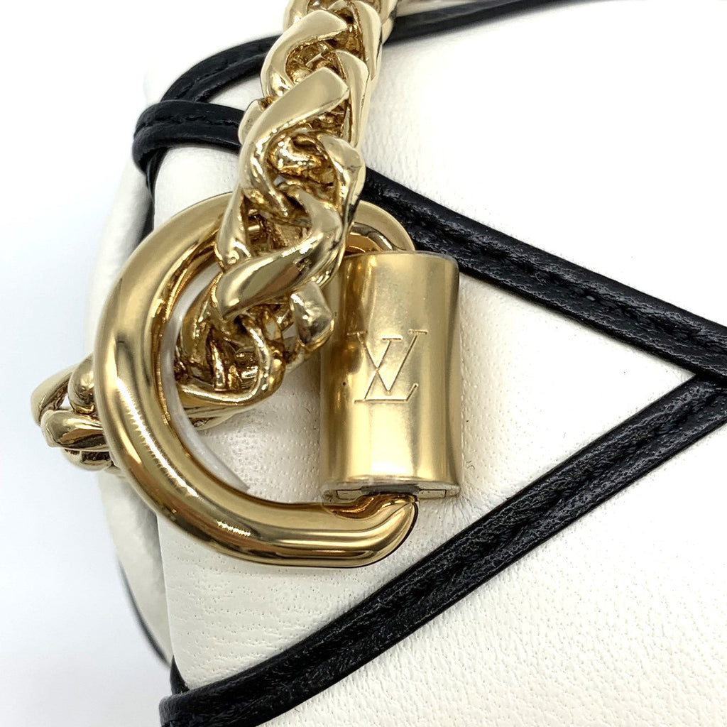 Louis Vuitton M23762 Pico GO-14 Chain Crossbody Shoulder Bag Lambskin Leather White Pre-owned